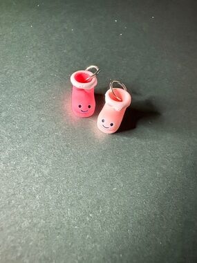 Cute Pink Smiley Boot Charms
